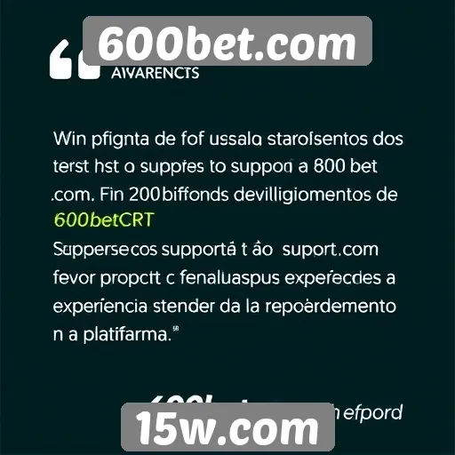 Suporte ao cliente de 600bet.com avaliado por usuários
